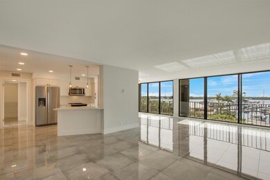 Kitchen, dining, living area