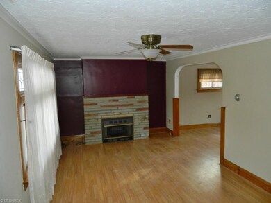 Gas fireplace in living room.