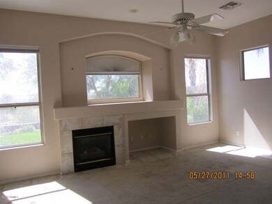 Fireplace in great room with views