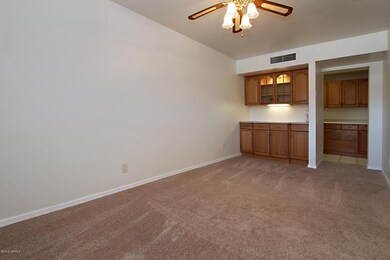 Lighted Built-In Cabinet in Dining Room