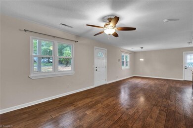 Large living room and dining area