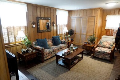 Family room. Ponderosa pine lines the walls for a