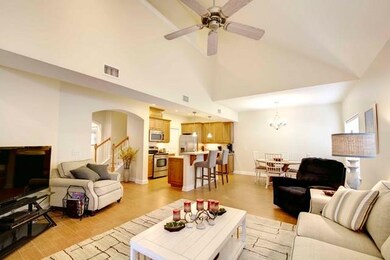 Greatroom with vaulted ceiling