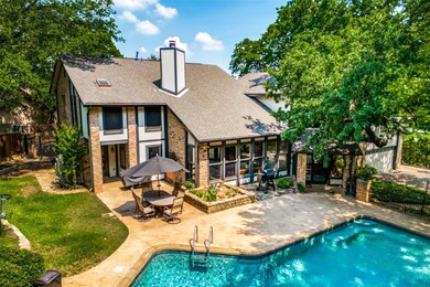 Aerial view of inviting backyard