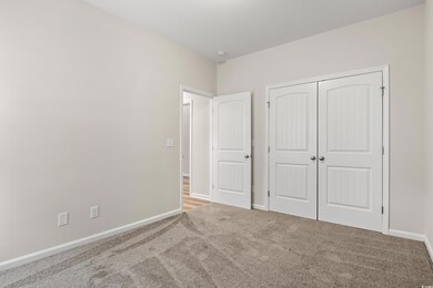 Unfurnished bedroom featuring carpet floors, a clo