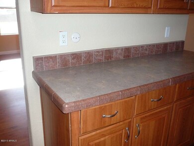 Counter tops have touches of tile