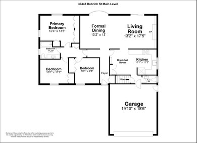 Main level floor plan