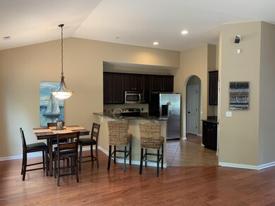 kitchen and dining staged