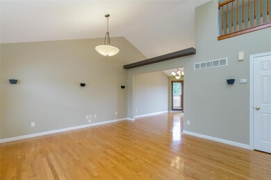 The great room is open to the dining area and the 