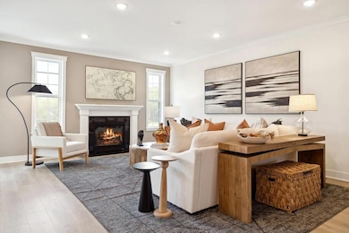 Great room with decorative fireplace