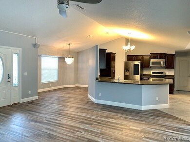 Kitchen & Dining room view from living room