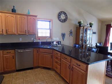 Beautiful granite counter tops in the huge kitchen