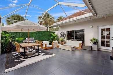 View of courtyard from garage entry