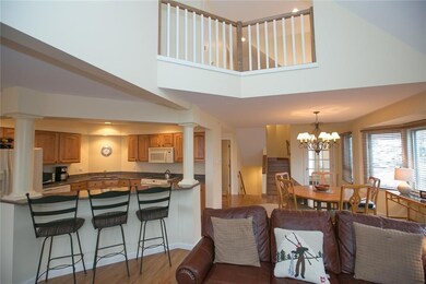 A vaulted ceiling in the living area...