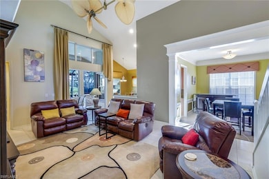 Living room, vaulted ceiling. Formal dining to rig