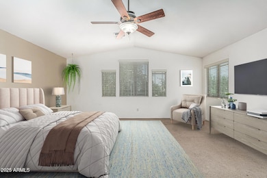 Primary suite virtually staged