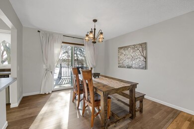 The dining area. Walk out to the deck making it easy for grilling and keeping an eye on kiddos or pets as they play outside.