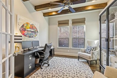 Executive Study with beamed ceiling and French Doo