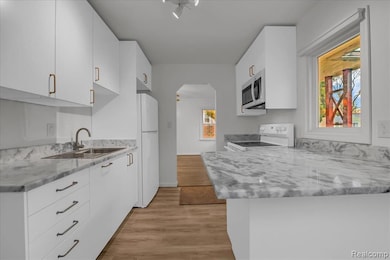 Kitchen stove, fridge, dishwasher, and microwave