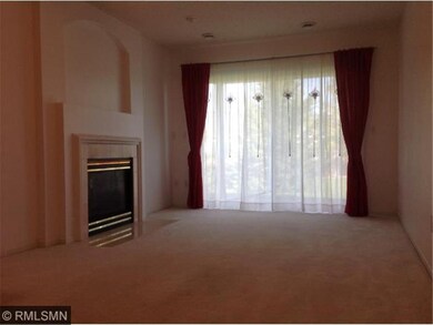 The gas fireplace is the central focus of this wal