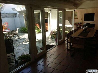 The dining room overlooks the patio.