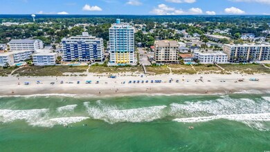 Aerial view of expansive coastline