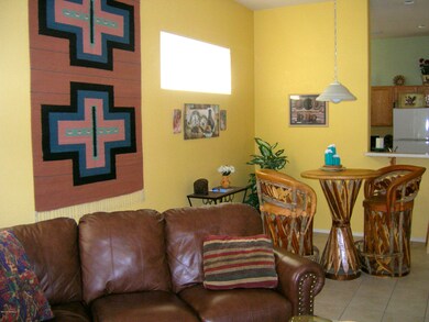 family room looks into kitchen