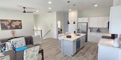 Flexible living space with room for full size dining table and large living room sofa