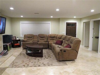Spacious living room, recessed LED lighting and op