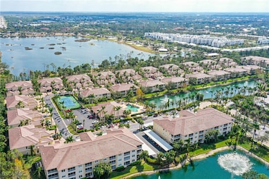 Aerial overview of property's location featuring a nearby body of water