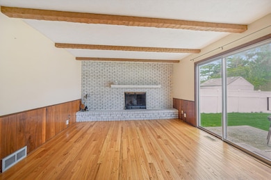 Family room with fireplace