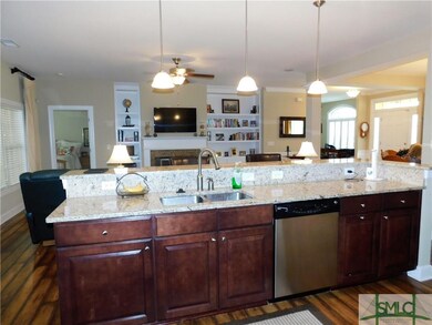 View from the island into the living room.