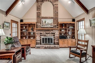 Homey feeling yet a large room with a door leading