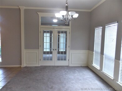 Beautiful dining leading into office or kitchen ar