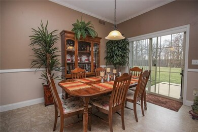 Dining room, with a glimpse of the crown molding a