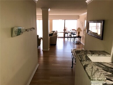 Entrance to view out to the River with kitchen on