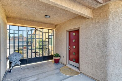 Double gate connecting garage to the house