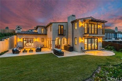 An evening shot of the back of the house.  