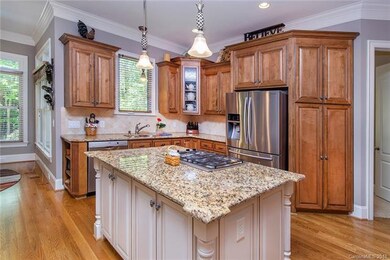 Gas top stove in center island with lots of storag