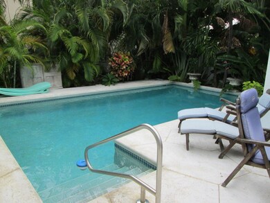 Large Pool with tropical landscaping
