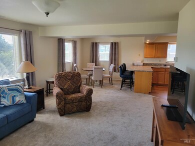 View of carpeted living room