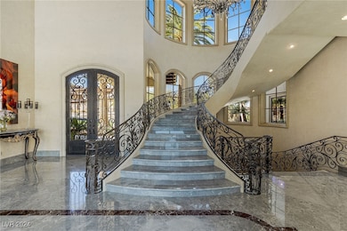 Grand Staircase With Wrought Iron Rails And Turkis