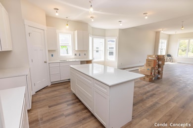open kitchen to living area