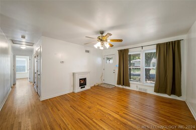 Living room original wood floors