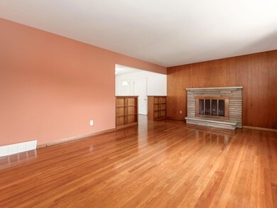 Living room with gas log fireplace