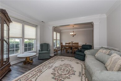 Family room and dining room.