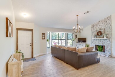 LIVING AREA WITH WORKING FIREPLACE