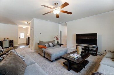 Family room open to the kitchen.