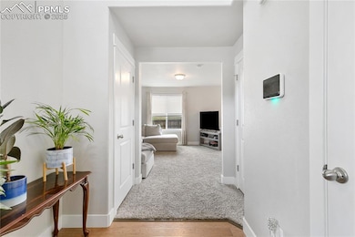 Hall featuring baseboards, lvp finished floors, an