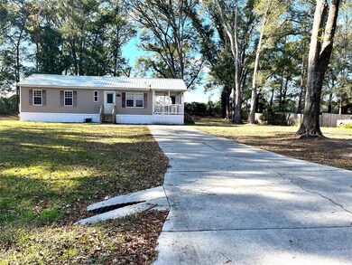 Long concrete driveway